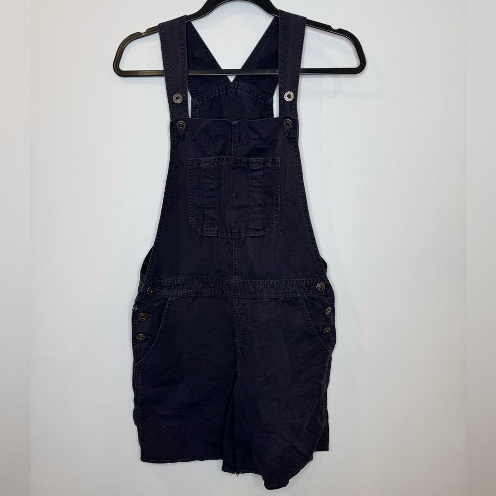 AG Adriano Goldschmied Dark navy linen blend short Overalls size 27